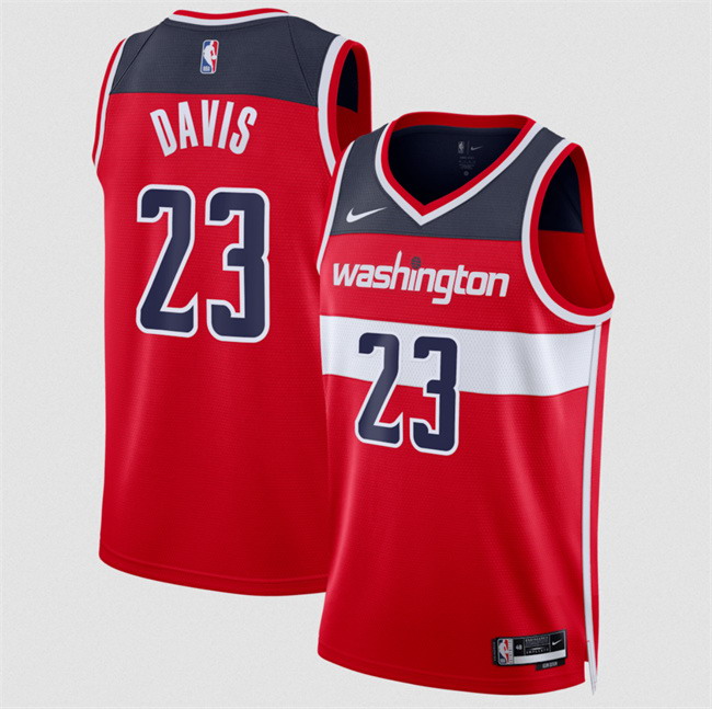 Personalized Men’s Washington Wizards #23 Anthony Davis Red 2026 Icon Edition Stitched Basketball Jersey