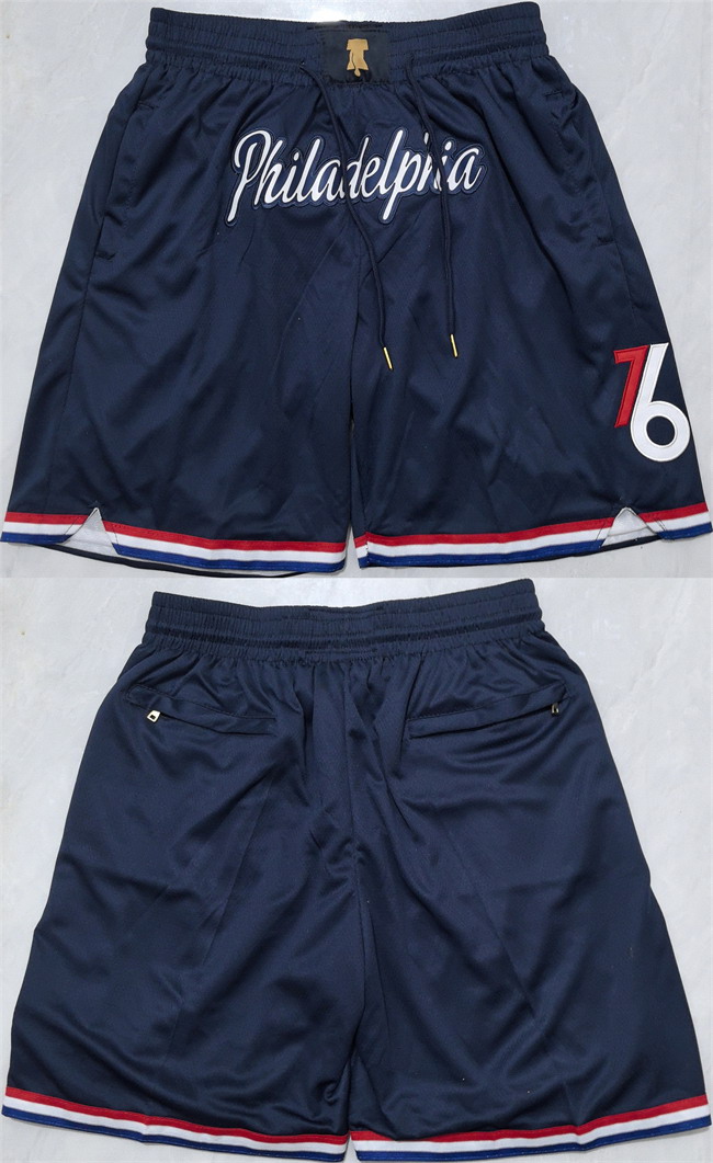 Personalized Men’s Philadelphia 76ers Navy Shorts (Run Small)