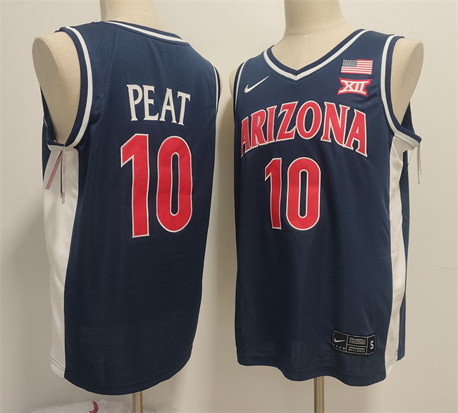 Personalized Men’s Arizona Wildcats #10 Koa Peat Navy Stitched Jersey