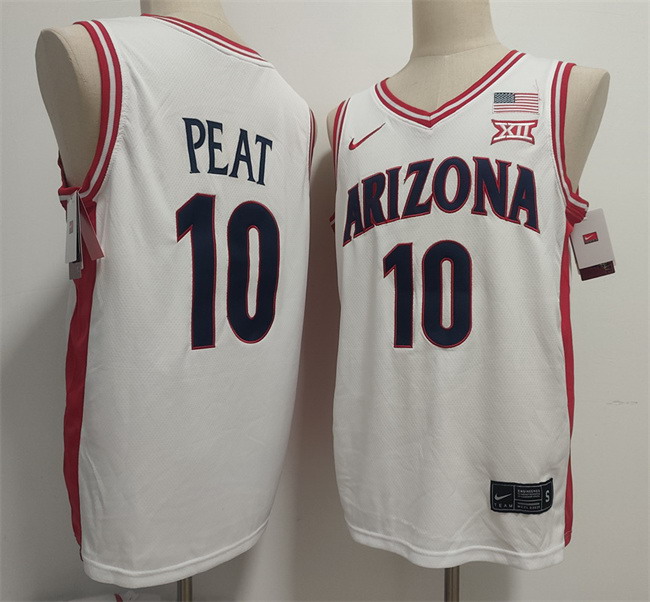Personalized Men’s Arizona Wildcats #10 Koa Peat White Stitched Jersey
