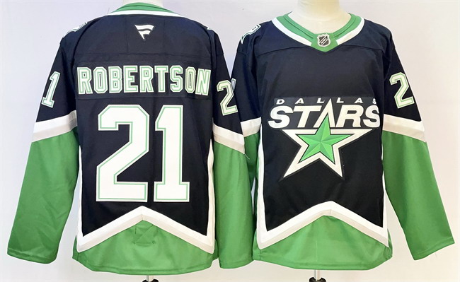 Personalized Men’s Dallas Stars #21 Jason Robertson Black 2025 26 Alternate Stitched Hockey Jersey