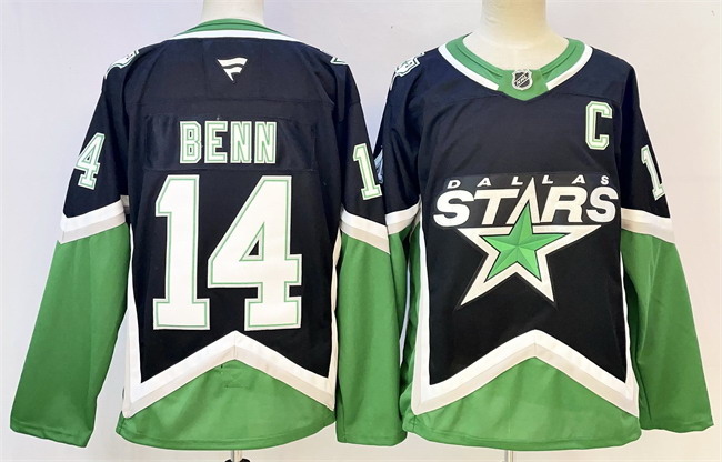 Personalized Men’s Dallas Stars #14 Jamie Benn Black 2025 26 With C Patch Alternate Stitched Hockey Jersey