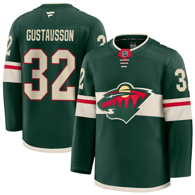 Personalized Men’s Minnesota Wild #32 Filip Gustavsson Green Home Stitched Hockey Jersey