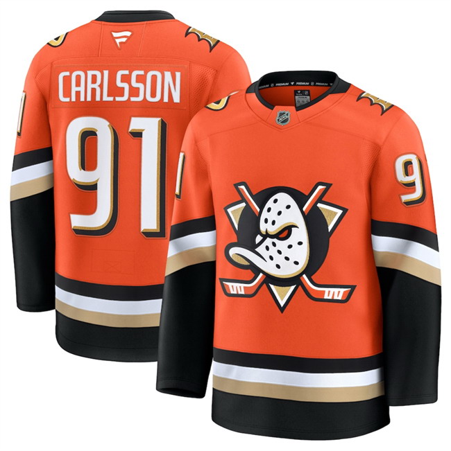 Personalized Men’s Anaheim Ducks #91 Leo Carlsson Orange 2026 Home Stitched Hockey Jersey