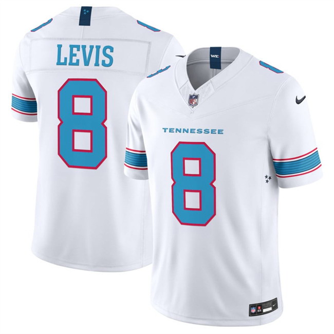 Personalized Men’s Tennessee Titans #8 Will Levis White 2026 F.U.S.E. Limited Stitched Football Jersey