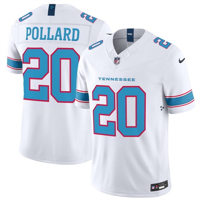 Personalized Men’s Tennessee Titans #20 Tony Pollard White 2026 F.U.S.E. Limited Stitched Football Jersey