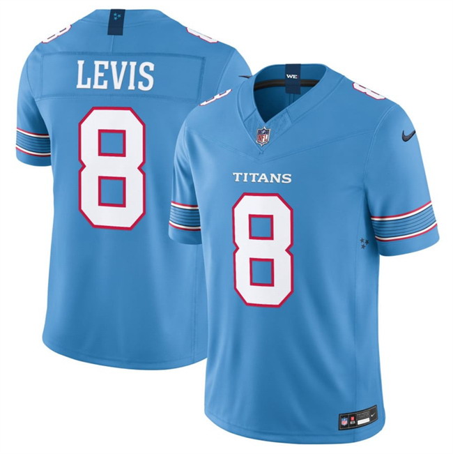 Personalized Men’s Tennessee Titans #8 Will Levis Light Blue 2026 F.U.S.E. Limited Stitched Football Jersey