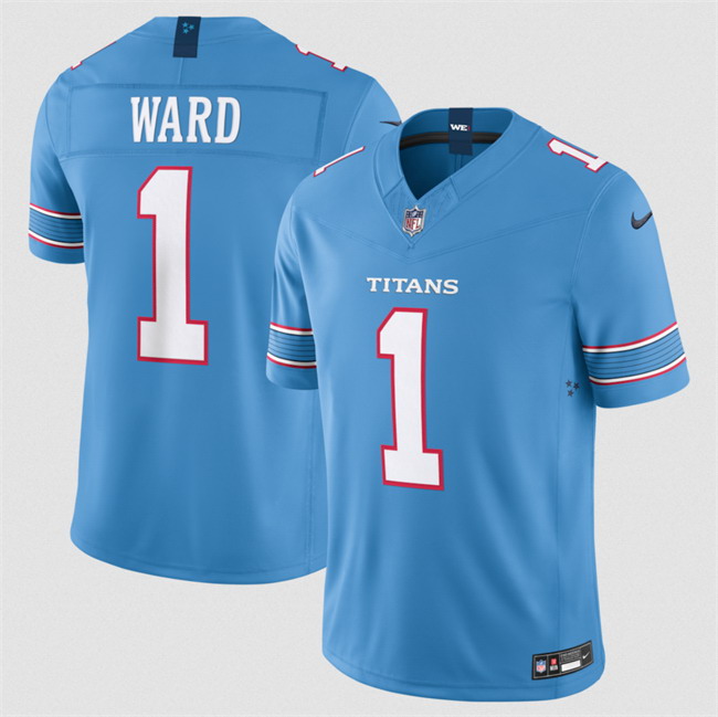 Personalized Men’s Tennessee Titans #1 Cameron Ward Light Blue 2026 F.U.S.E. Limited Stitched Football Jersey