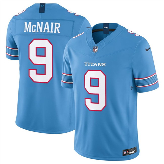Personalized Men’s Tennessee Titans #9 Steve McNair Light Blue 2026 F.U.S.E. Limited Stitched Football Jersey