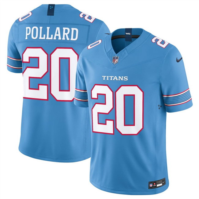 Personalized Men’s Tennessee Titans #20 Tony Pollard Light Blue 2026 F.U.S.E. Limited Stitched Football Jersey