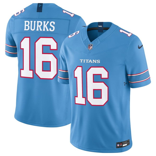 Personalized Men’s Tennessee Titans #16 Treylon Burks Light Blue 2026 F.U.S.E. Limited Stitched Football Jersey