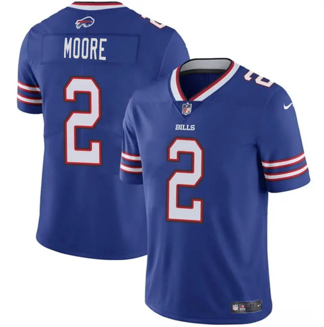 Personalized Men’s Buffalo Bills #2 D.J. Moore Blue 2026 Untouchable Limited Stitched Football Jersey