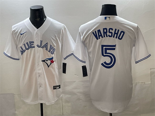Personalized Men’s Toronto Blue Jays #5 Daulton Varsho White 2025 Cool Base Stitched Baseball Jersey