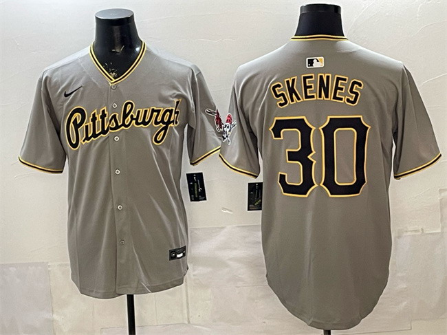 Personalized Men’s Pittsburgh Pirates #30 Paul Skenes Gray Limited Stitched Baseball Jersey