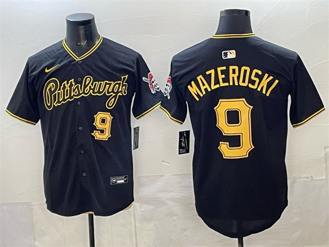 Personalized Men’s Pittsburgh Pirates #9 Bill Mazeroski Black Limited Stitched Baseball Jersey