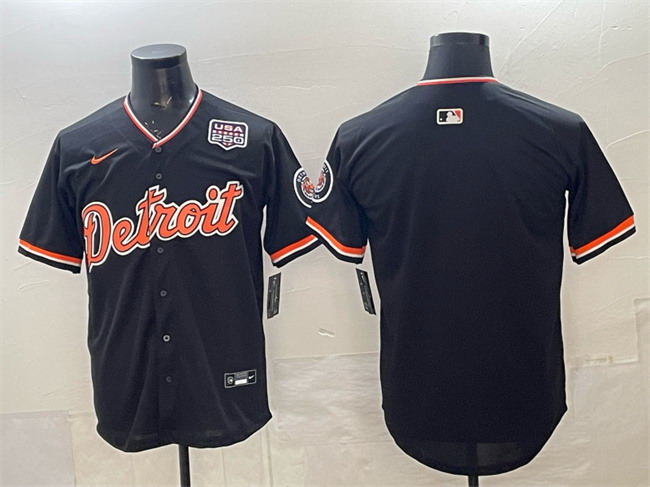 Personalized Men’s Detroit Tigers Blank Navy 2026 Alternate USA 250′ Patch Premier Limited Stitched Baseball Jersey