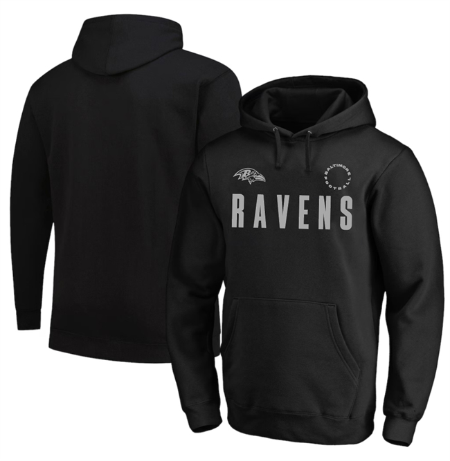 Personalized Men’s Baltimore Ravens Black Big & Tall Chip Shot Hoodie