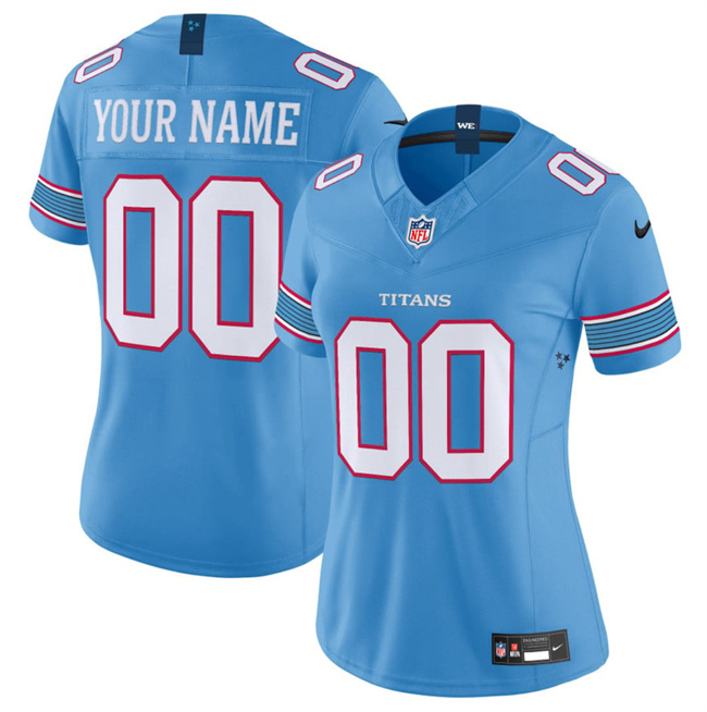 Personalized Women’s Tennessee Titans Active Player Light Blue 2026 F.U.S.E. Limited Stitched Football Jersey(Run Small)