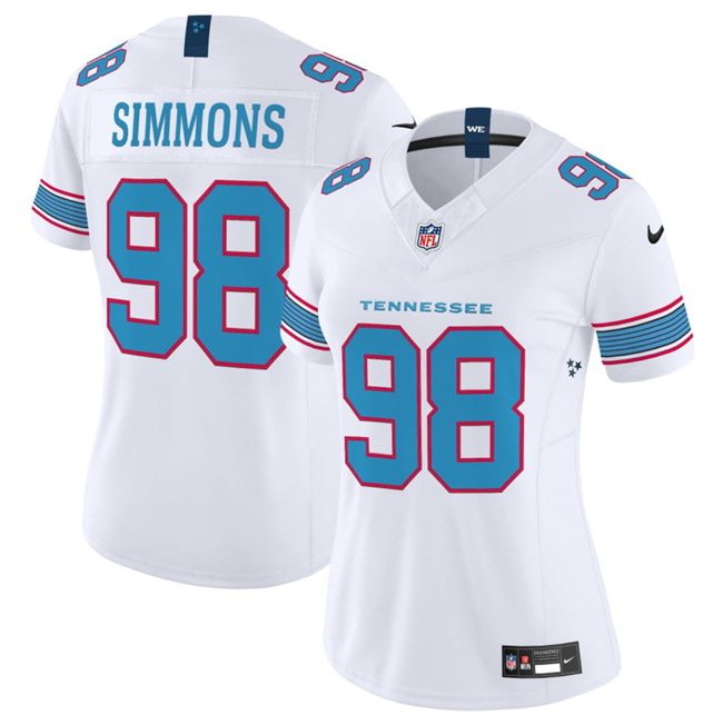 Personalized Women’s Tennessee Titans #98 Cameron Ward White 2026 F.U.S.E. Limited Stitched Football Jersey(Run Small)