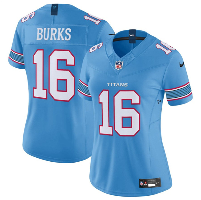 Personalized Women’s ennessee Titans #16 Treylon Burks Light Blue 2026 F.U.S.E. Limited Stitched Football Jersey(Run Small)