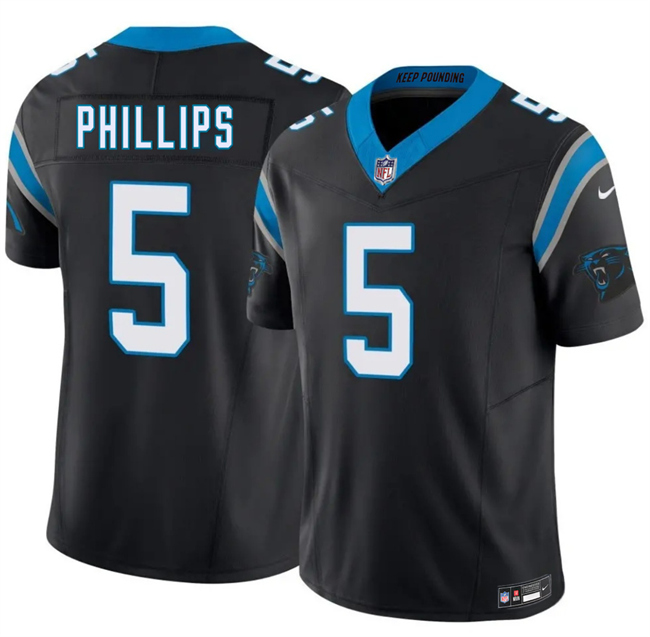 Personalized Men’s Carolina Panthers #5 Jaelan Phillips Black 2025 F.U.S.E. Limited Stitched Football Jersey