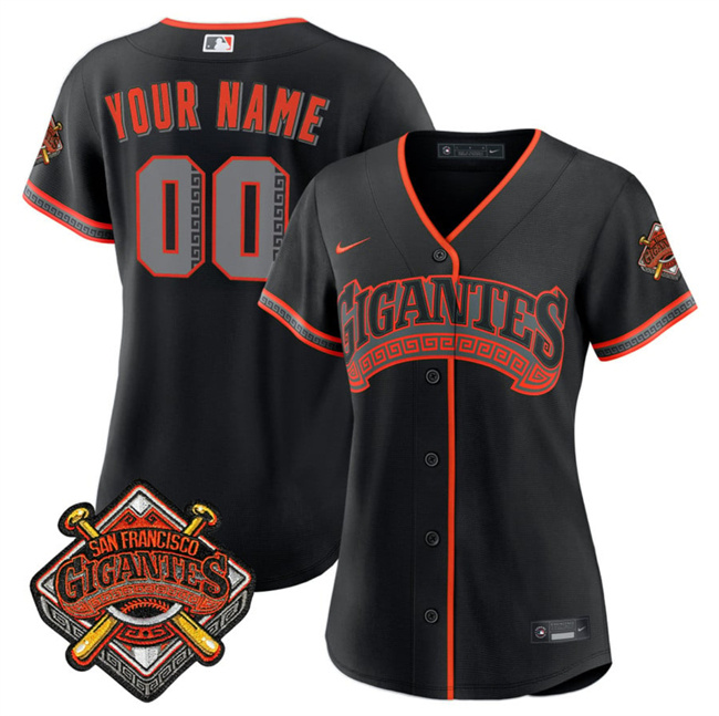 Personalized Women’s San Francisco Giants Active Player Black 2026 Alternate Stadium Stitched Baseball Jersey(Run Small)