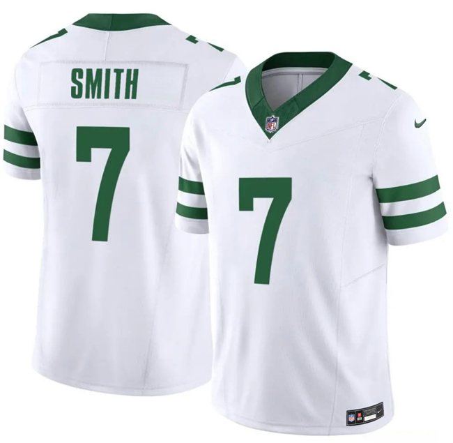 Personalized Men’s New York Jets #7 Geno Smith White 2025 F.U.S.E. Untouchable Limited Stitched Jersey