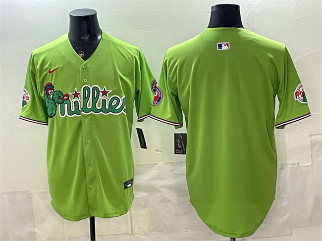 Personalized Men’s Philadelphia Phillies Blank Light Green Phanatic Limited Stitched Jersey