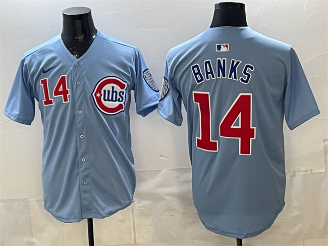 Personalized Men’s Chicago Cubs #14 Ernie Banks Blue 2024 25 2nd Alternate Limited Stitched Baseball Jersey