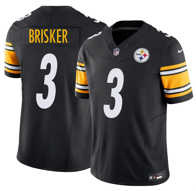 Personalized Men’s Pittsburgh Steelers #3 Jaquan Brisker Black 2025 F.U.S.E. Limited Stitched Football Jersey