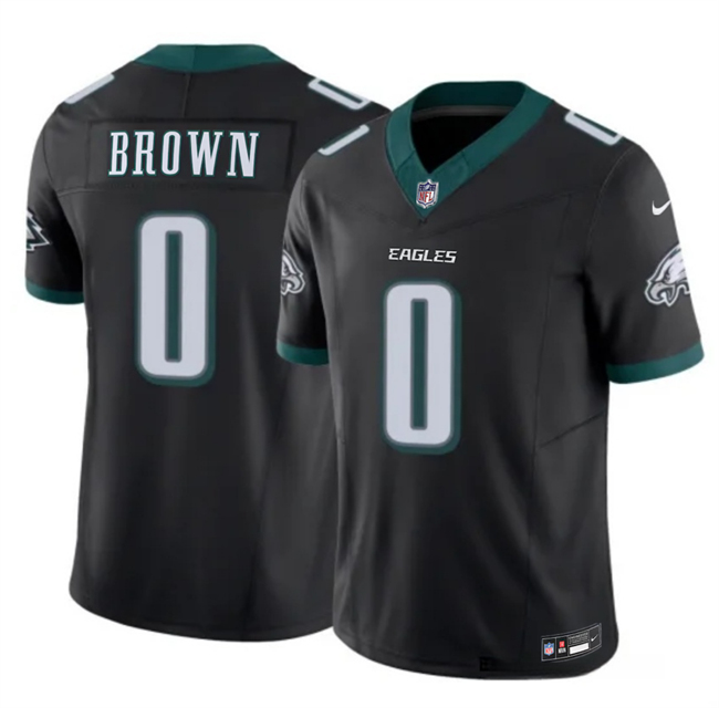 Personalized Men’s Philadelphia Eagles #0 Hollywood Brown Black 2026 F.U.S.E. Untouchable Limited Stitched Football Jersey