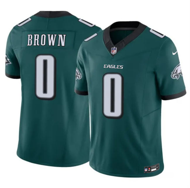 Personalized Men’s Philadelphia Eagles #0 Hollywood Brown Green 2026 F.U.S.E. Untouchable Limited Stitched Football Jersey
