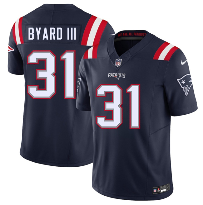 Personalized Men’s New England Patriots #31 Kevin Byard III Navy 2026 F.U.S.E. Limited Stitched Football Jersey