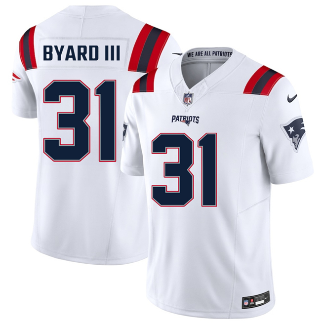 Personalized Men’s New England Patriots #31 Kevin Byard III White 2026 F.U.S.E. Limited Stitched Football Jersey
