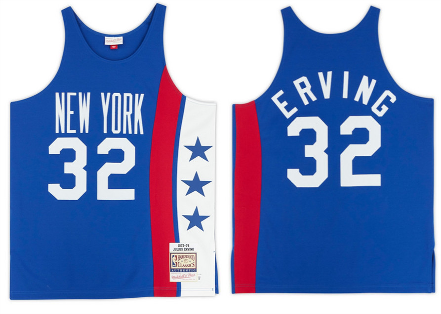 Personalized Men’s New York Nets #32 Julius Erving Blue Throwback Stitched Jersey