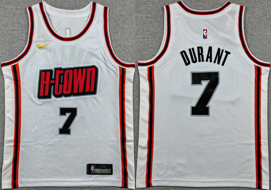 Personalized Men’s Houston Rockets #7 Kevin Durant White 2024 25 City Edition Stitched Jersey