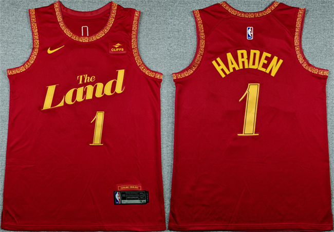 Personalized Men’s Cleveland Cavaliers #1 James Harden Wine 2023 24 City Edition Stitched Jersey