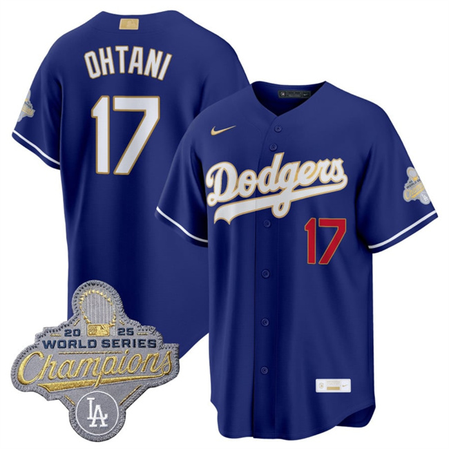 Personalized Youth Los Angeles Dodgers #17 Shohei Ohtani Royal 2026 Alternate Gold Collection Stadium Stitched Baseball Jersey