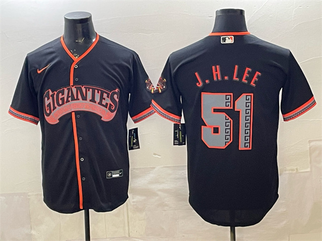 Personalized Men’s San Francisco Giants #51 Jung Hoo Lee Black 2026 Alternate Stadium Stitched Baseball Jersey