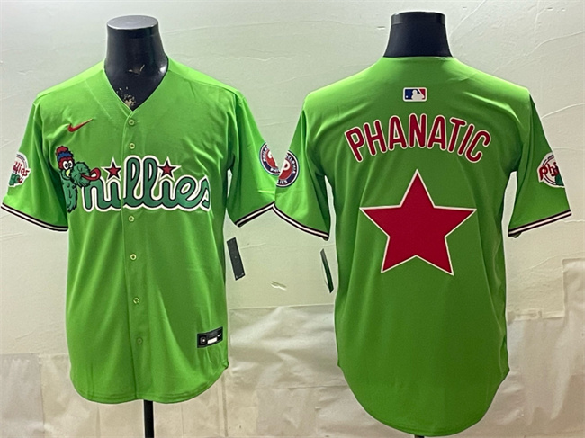 Personalized Men’s Philadelphia Phillies Light Green Phanatic Limited Stitched Jersey