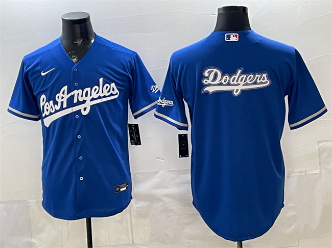 Personalized Men’s Los Angeles Dodgers Team Big Logo Royal Alternate Stadium Stitched Baseball Jerseys