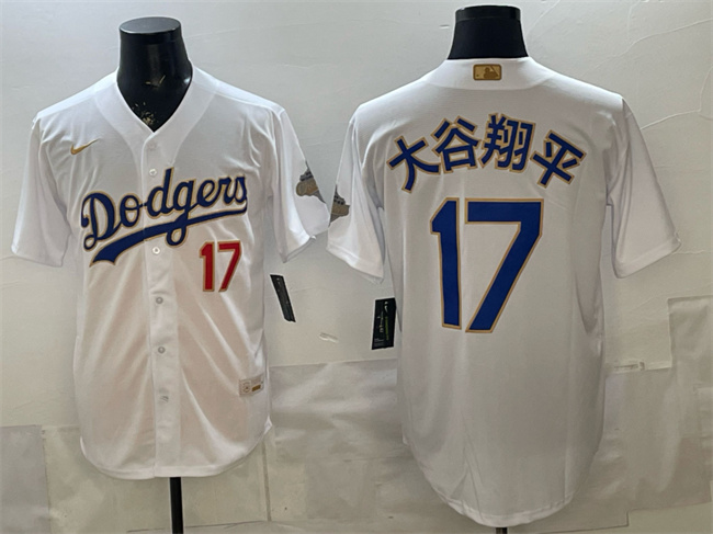 Personalized Men’s Los Angeles Dodgers #17 Shohei Ohtani White 2026 Gold Collection Stadium Stitched Baseball Jerseys