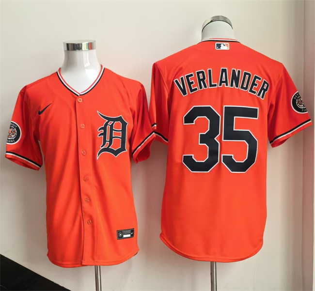 Personalized Men’s Detroit Tigers #35 Justin Verlander Orange 2026 Cool Base Stitched Baseball Jersey