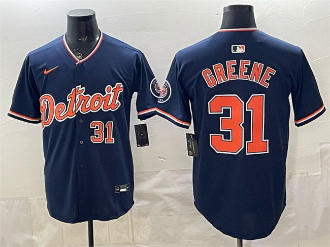 Personalized Men’s Detroit Tigers #31 Riley Greene Navy 2026 Alternate Premier Limited Stitched Baseball Jersey