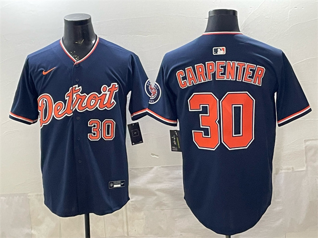 Personalized Men’s Detroit Tigers #30 Kerry Carpenter Navy 2026 Alternate Premier Limited Stitched Baseball Jersey