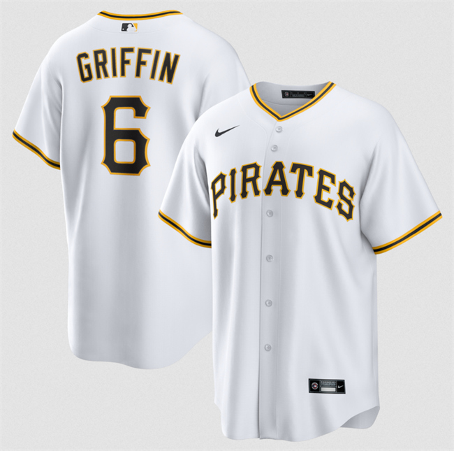 Personalized Men’s Pittsburgh Pirates #6 Konnor Griffin White Cool Base Stitched Baseball Jersey