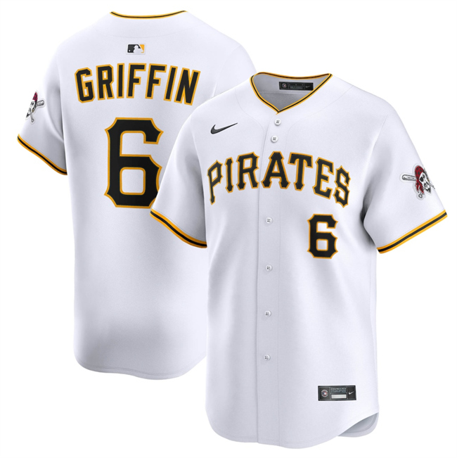 Personalized Men’s Pittsburgh Pirates #6 Konnor Griffin White 2026 Home Limited Stitched Baseball Jersey