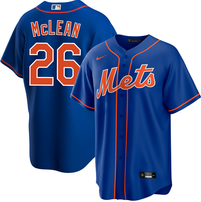 Personalized Men’s New York Mets #26 Nolan McLean Blue Cool Base Stitched Baseball Jersey
