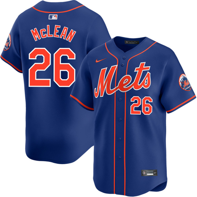 Personalized Men’s New York Mets #26 Nolan McLean 2026 Blue Limited Stitched Baseball Jersey