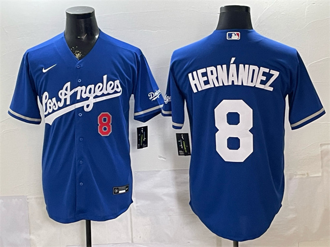 Personalized Men’s Los Angeles Dodgers #8 Enrique Hernandez Royal Alternate Stadium Stitched Baseball Jersey